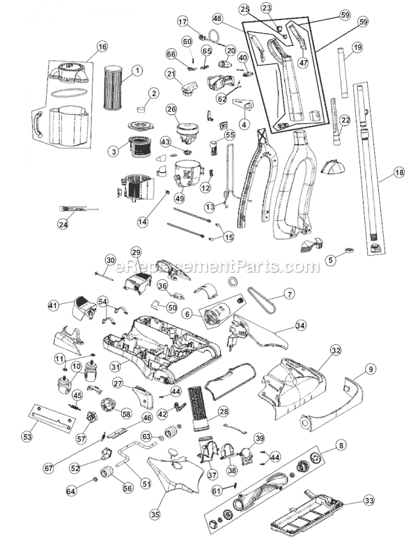 Page A Diagram and Parts List for M091210  Dirt Devil Upright Vacuum
